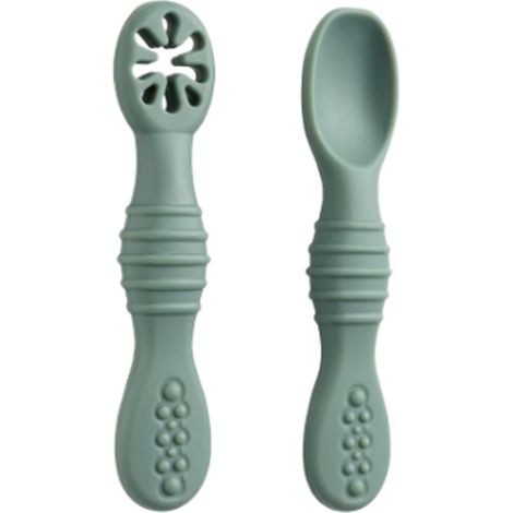 Set di 2 cucchiai per bambini - Stoviglie per bambini - Cucchiai per neonati - Cucchiai da tavola - Cucchiai in silicone - Cucchiai - Stoviglie per neonati - Cucchiai per bambini - Stoviglie per bambi (1/5)