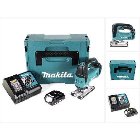 Seghetto alternativo a batteria Makita DJV 182 RA1J 18 V brushless + 1x batteria ricaricabile 2,0 Ah + caricabatterie + Makpac