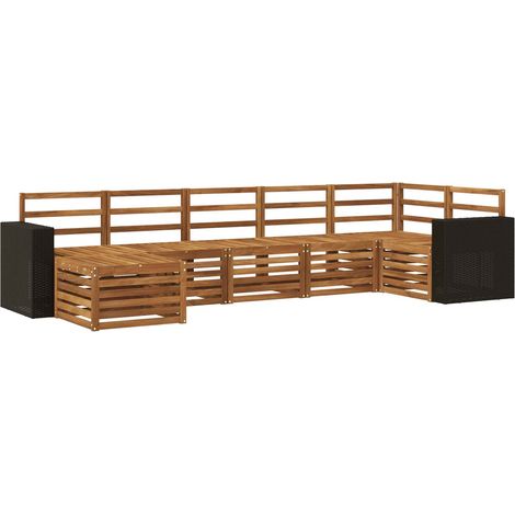 Set di divani da esterno 7 pz 6-Posti Naturale vidaXL (1/5)