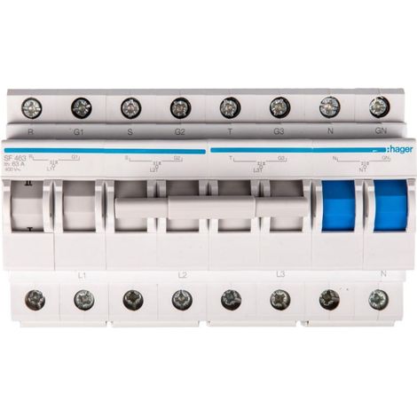Interruptor de potencia modular I-0-II (red eléctrica-generador) 63A 4P SF463