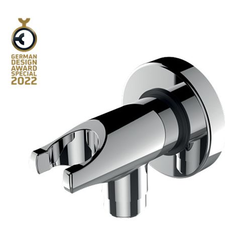 Support douchette en laiton avec prise d'eau chromé Apice - Bossini CE3000030