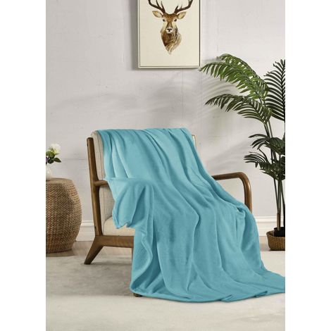 Couverture Polaire réversible en Microfibre Flanelle veloutée 260 g/m², Douce, Chaude et légère, Lavable en Machine, 130 x 160 cm, Vert