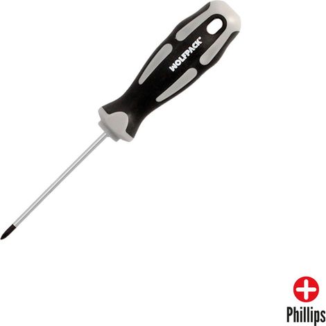 Tournevis Phillips avec manche bimatière acier S2 TPR. Taille PH 0 - Ø 3,0 x 75 mm.