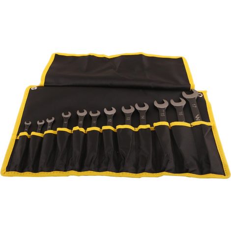 Set di chiavi a forchetta in custodia, 12 pezzi, misure 6-17, standard ASME B107-2010 Waryński. (1/4)