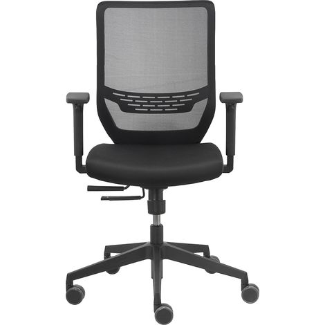 Fauteuil de bureau pivotant Mesh accoudoirs, réglable noir 410-520mm avec mécanisme synchrone, charge max. 110kg (1/5)