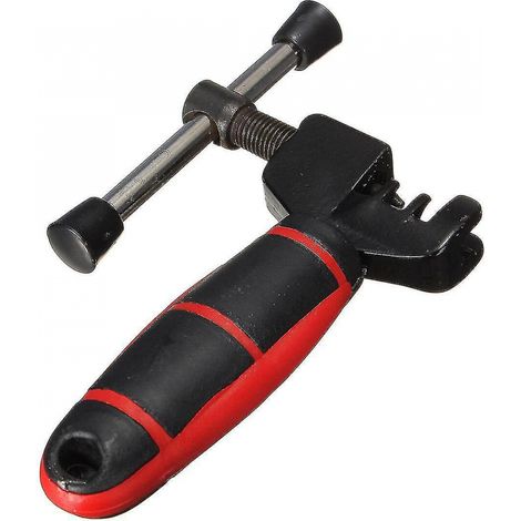 BEBUSINGOTO Cortador de cadena de bicicleta, herramienta de reparación de cadena de bicicleta, cadena de engranajes (1 juego, negro y rojo) (1/5)