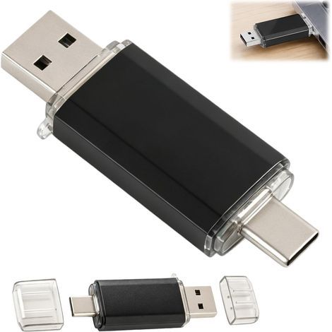 64 GB 2-in-1 USB-C-Flash-Laufwerk – USB 2.0 & Typ-C, ausziehbarer Speicher, zwei OTG-Anschlüsse – Kompatibel mit Smartphones, PCs, Tablets, Fernsehern und MacBooks – Schnelle und sichere Datenübertrag (1/5)