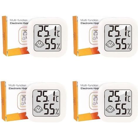 Lot Thermomètre Intérieur, 4 Pieces Lcd Mini Digital Thermometre Hygrometre Interieur, Haute Précision Petit Thermomètre D\'In[O88] (1/4)