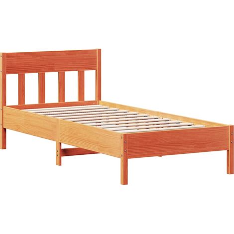 Maison Exclusive - Massivholzbett ohne Matratze Wachsbraun 75x190