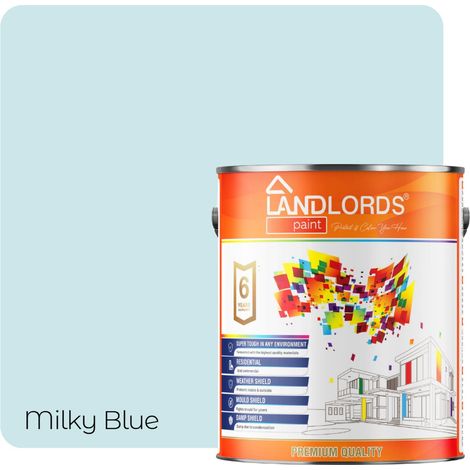 Landlords Paint - Masonry Paint - Best Weatherproof Exterior Wall Protection - Milky Blue - 10L (Pack of 2 x 5L) (1/5)