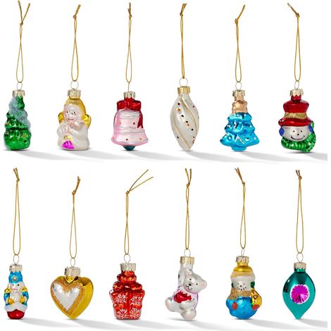 Boules De Noël Verre Vintage 12 Pièces 4 Cm Décorations À Suspendre Pour Arbre Ancien Kitsch Ornement Festif Charme Traditionnel (1/4)