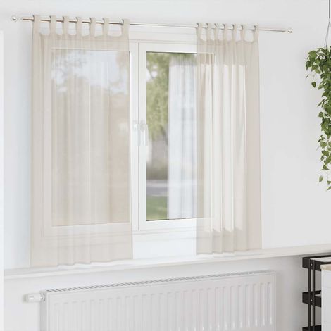 Voile Vorhänge mit Lasche 2 Stk. Creme