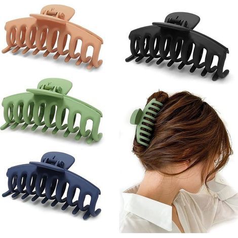 4 Pices Pince Griffe De Cheveux Colores Plastique Antidrapant Epingle Cheveux Antidrapantes Forte Mobilier d 'intérieur Décorat (1/4)
