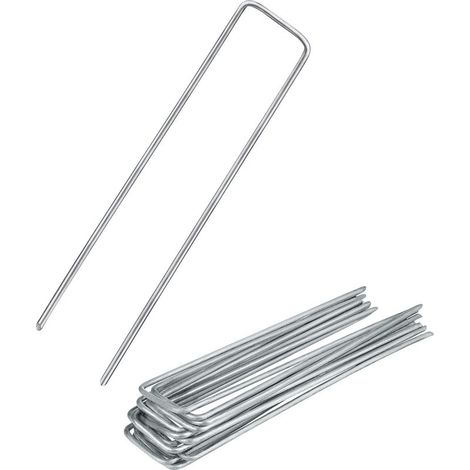 25 Piquets, Acier galvanisé, Anti-rouille, 100mm, Fixation sol, Jardin (1/5)