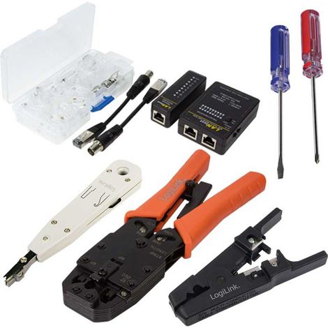 Juego de herramientas de red Logilink WZ0030 con bolsa negra