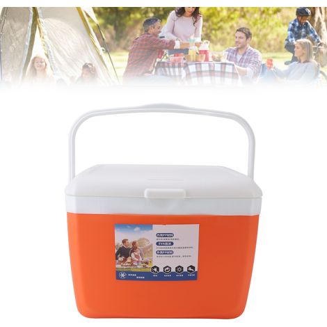 Nevera portátil isotérmica (13 l) con asa para picnics, barbacoas, acampadas y pesca – Naranja (1/5)