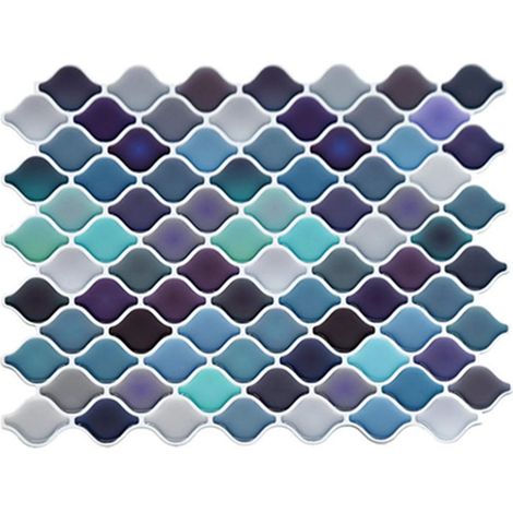 Autocollants de Tuile Auto-adhésif en Mosaique Carrelage Carreaux D'autocollant Mural 25  21CM (4 Feuilles) (1/5)