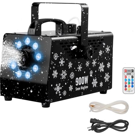 VEVOR Máquina de Nieve de 900 W, Generador de Nieve Artificial, con Un Tanque de 1 L, para Uso en Interiores y Exteriores, Ideal para Fiestas, DJ y Decoración Navideña, 320 x 230 x 270 mm, Negro (1/5)