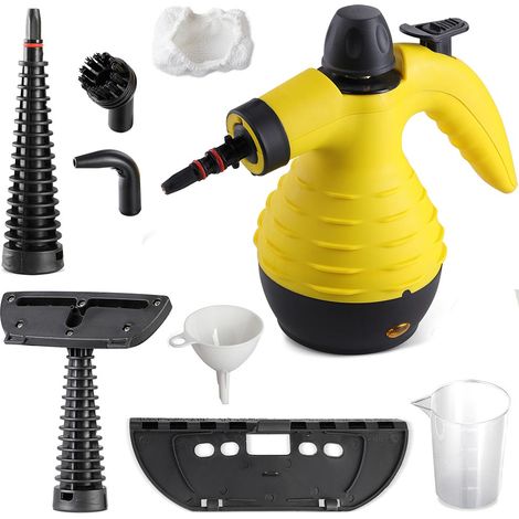 Pulitore a Vapore Portatile 1050W 300ml 3 bar con Accessori Pulizia Giallo (1/6)