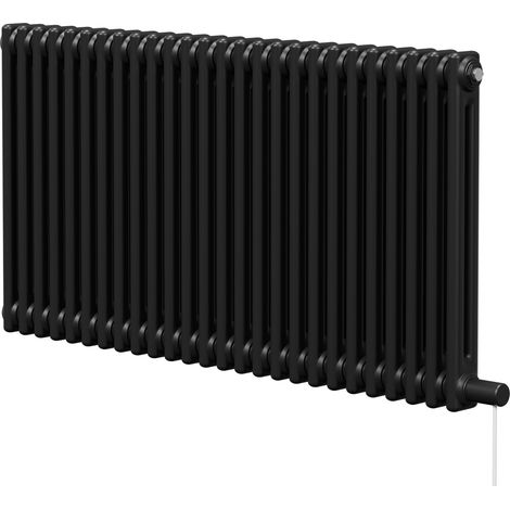 Colosseum Colore Matt Black 600mm x 1164mm Horizontal Electric Double Column Radiator