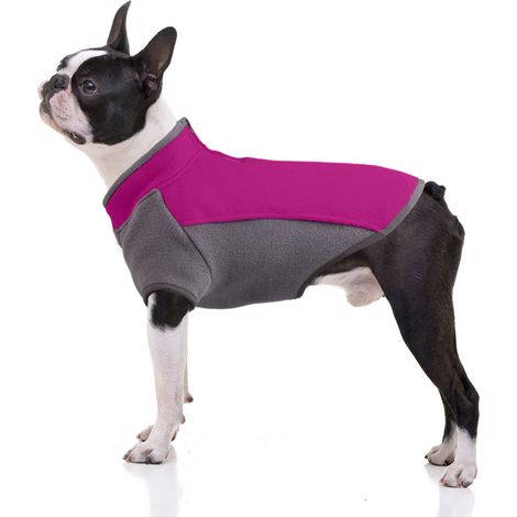 Gilet Polaire Pour Chien - Pull Demi-Fermeture Éclair - Vêtement Chaude Hiver Extérieur Intérieur - Taille Unique (1/5)