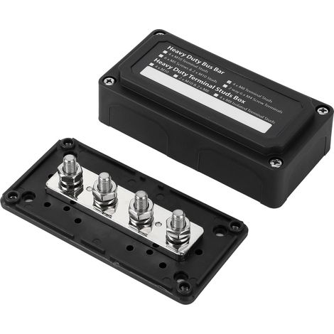 Satz mit 4 48V DC 300A Verteilerklemmenblöcken für Boote, Wohnmobile, Autos und Schiffe – Universelle schwarze 4-polige Anschlussdose. (1/5)