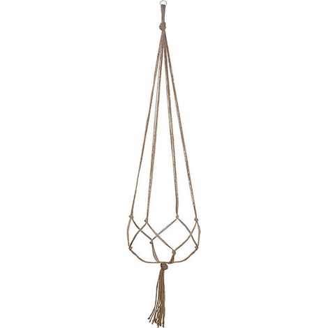 Support Pour Plante - Corde Coton Naturel - Suspension Murale ou Plafond - Hauteur Réglable 90 cm / 105 cm / 122 cm - Pour Intérieur et Extérieur - 1 Pièce (1/5)