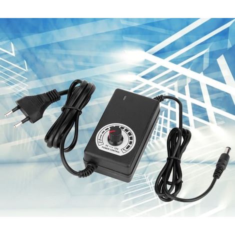 Adaptateur variateur de tension CC 3-12 V 3 A pour ruban LED, prise UE 100-240 V (1/5)