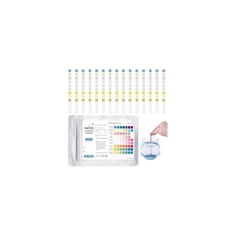 50Pcs 9 En 1 Test Eau Potable, Bandelettes de Test pH pour Eau de Piscine et Spa, Bandelette Testeur Dureté de L'eau pour Aquarium, Pool Teststreifen pour Analyse pH Nitrites Chlore Dureté PiscineCre
