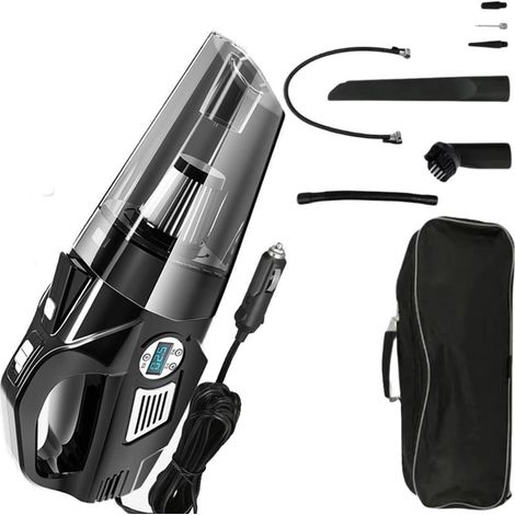 Nettoyeur de voiture portable 12 V 120 W 6000 Pa Gonfleur de pneu avec manomètre Lampe de poche Aspirateur de voiture et pompes (1/5)