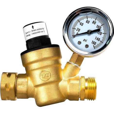 Régulateur de pression d'eau réglable avec manomètre et filtre