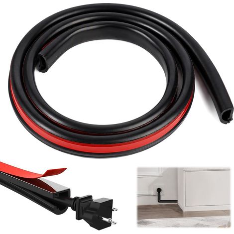 Goulotte Passe Cable Adhésif Cache Cables TV Mural pour Bureau, Maison, 1M (1/5)