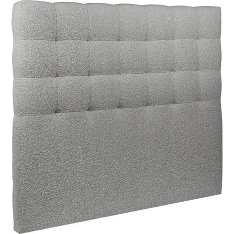 Tête de lit capitonnée VIEW en tissu haute qualité coloris gris - largeur 90 x longueur 105 cm (1/5)