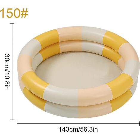 (150) Piscine gonflable, fond souple rond, pataugeoire d'été portable et pliable pour jardin extérieur.