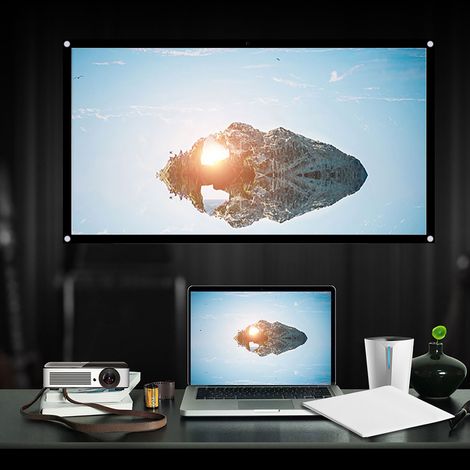 1 écran de projection, pliable, portable, format 16:9, 72 pouces, pour cinéma extérieur (1/5)