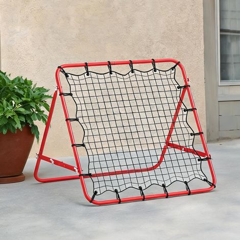 But de football coloris rouge noir en pE métal 96 x 80 x 96 cm (1/5)