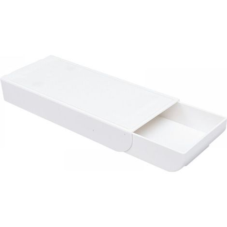 Organizzatore da scrivania, scatola portaoggetti in plastica ABS bianca per articoli da ufficio e cancelleria. (1/4)