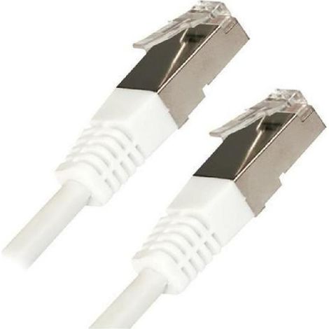 Cable RJ45 Cat.6 Blinde Droit Blanc - 10m