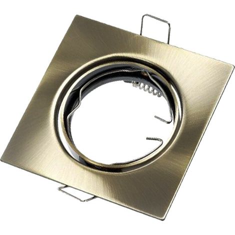 Faretto incasso quadrato ottone GU10 orientabile IP20 (1/3)
