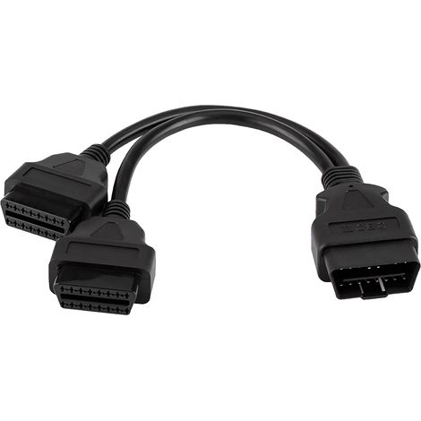 Adaptateur de câble d'extension répartiteur en Y mâle vers double femelle OBD2 16 broches pour automobile (1/5)