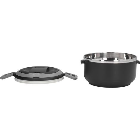 Bento japonais en acier inoxydable, boîte repas noire portable à emporter, couche unique avec insert 304, thermos isolé pour étudiant (1/5)