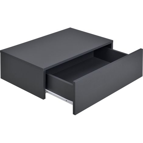 Estante de pared para dormitorio con 1 cajón 46 cm gris oscuro 030001801 (1/3)