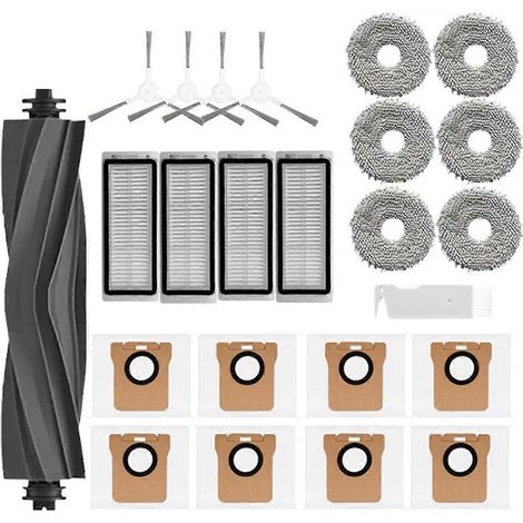 Pièces détachées pour aspirateurs robots L20 Ultra et L30 Ultra : brosse principale en caoutchouc, brosses latérales, lingettes de nettoyage, filtres HEPA, sac à poussière (1/5)