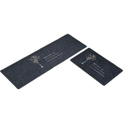 – Tapis cuisine antidérapant 2 pièces – Absorbant eau – Polyester avec fond TPR – 45 x 70 cm – Facile à nettoyer – Pour entrée et salle de bain (1/3)