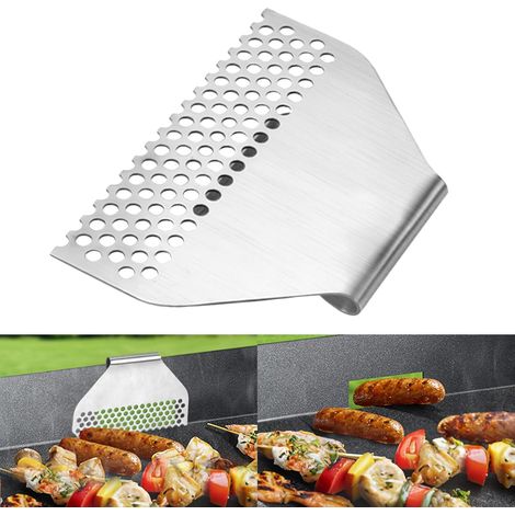 Confezione da due filtri per alimenti, in acciaio inox, adatti per barbecue, teglie da forno e altri accessori per la cottura alla griglia. (1/5)