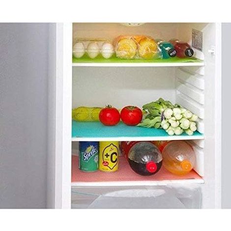 Set of 6 Fridge Mat Pad Antibacterial Antifouling Mildew Moisture Preserving Pad Fridge Mat Fridge Base Cushion Placemats Kitchen Coasters (1/5)