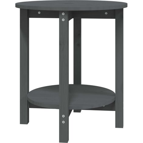 Maison Exclusive - Couchtisch Grau Ø 55x60 cm Massivholz Kiefer
