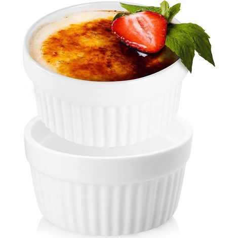 2 cazuelas aptas para horno, cuencos, ramequines de cerámica, 170 ml (1/5)