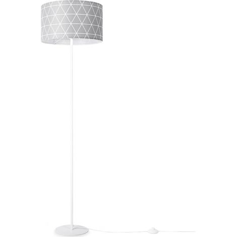 Paco Home Stehlampe Standleuchte Wohnzimmer Schlafzimmer E27 Skandi Pink Grau Blau Deko Grau (Ø38cm), Stehleuchte - Weiß