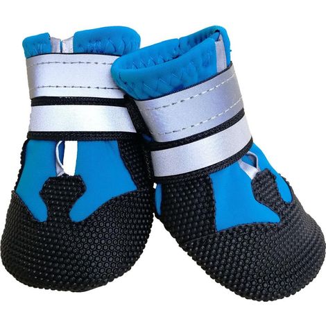 Chaussures chien bleues automne hiver extérieur bottines chiot antidérapantes confortables taille S (1/4)